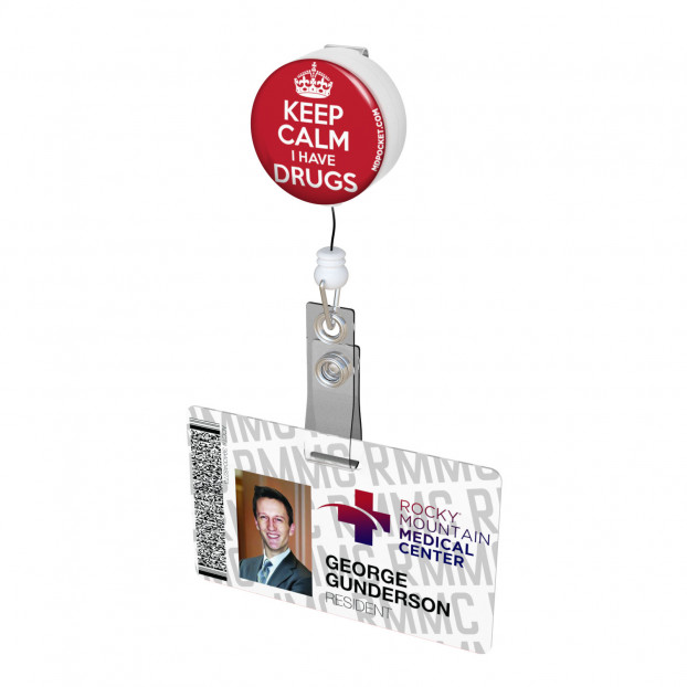 Keep Calm I Have Drugs Button Badge Reel 